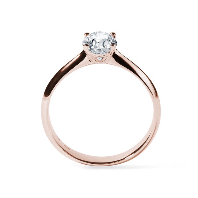 EXQUISITE OVAL DIAMOND RING IN ROSE GOLD - DIAMOND ENGAGEMENT RINGS - 