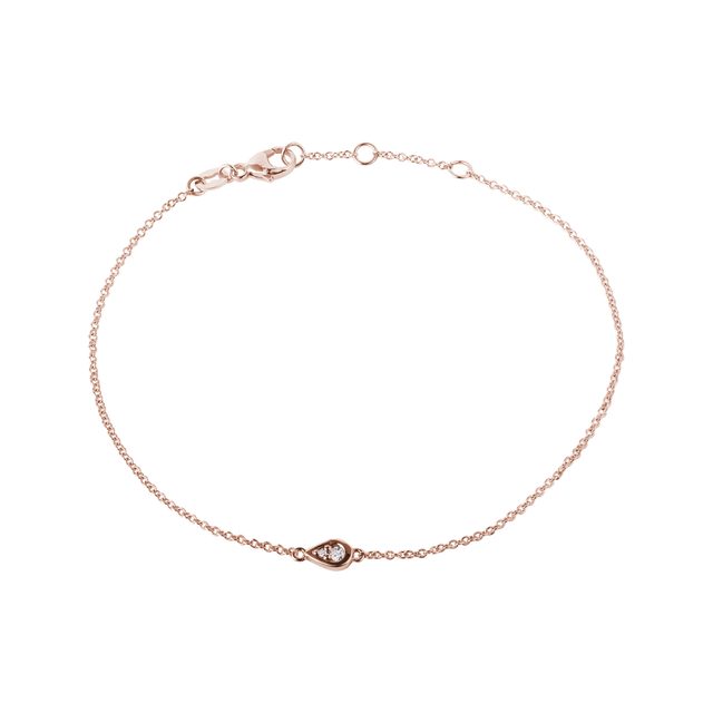 KINDERARMBAND MIT EINEM TROPFENFÖRMIGEN ANHÄNGER AUS ROSÉGOLD - KINDER ARMBÄNDER - 