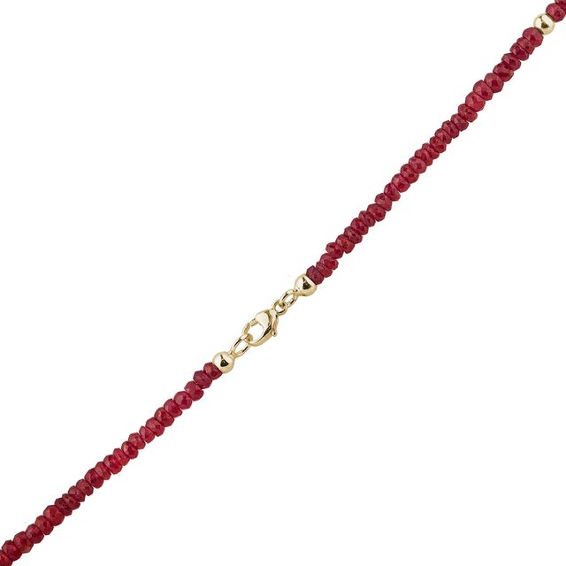 COLLIER EN OR JAUNE AVEC RUBIS - COLLIERS AVEC MINÉRAUX - 