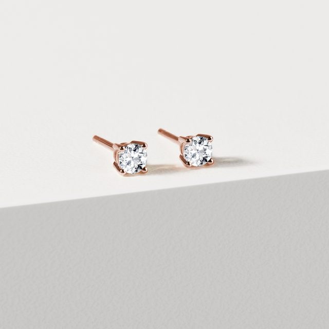 BOUCLES D'OREILLES DIAMANTS 0,33 CT - PUCES D'OREILLES EN DIAMANT - 