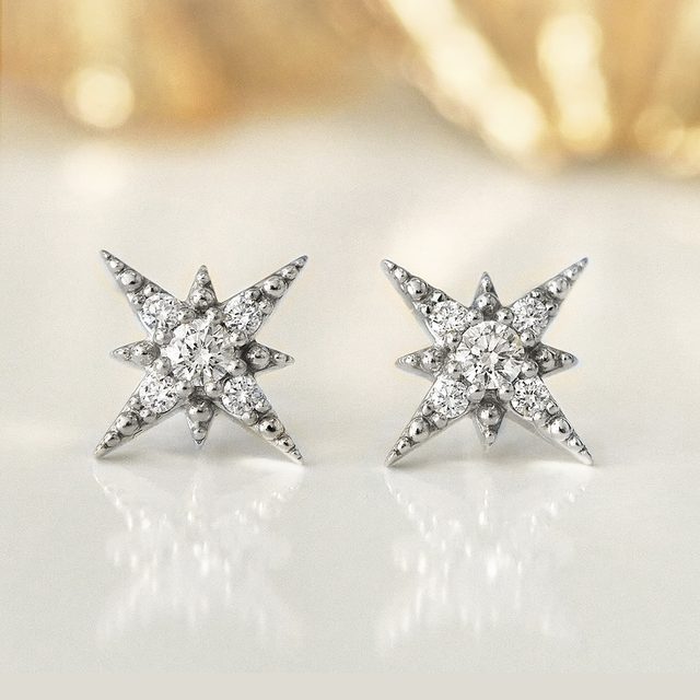 BOUCLES D'OREILLES POLARIS EN OR BLANC ET DIAMANTS - BOUCLES D'OREILLES EN DIAMANT - 