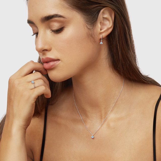 BAGUE AVEC TOPAZE TAILLE CŒUR EN OR BLANC - BAGUES EN TOPAZE - 