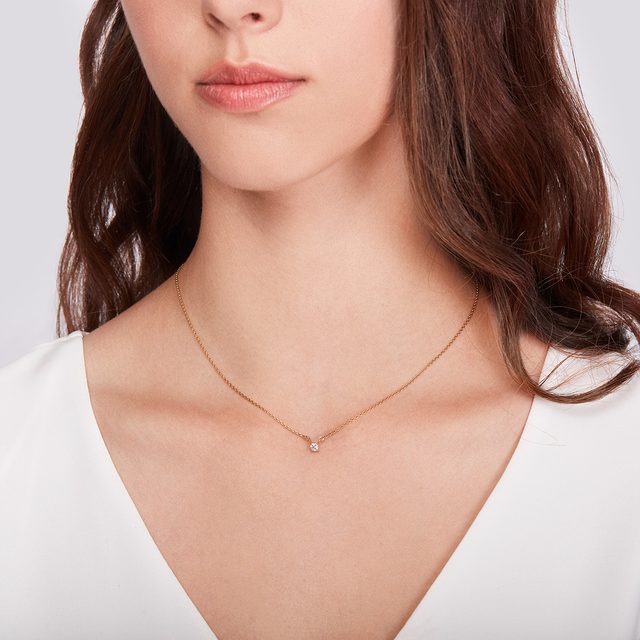 COLLIER CHAÎNE OR ROSE ET DIAMANT - COLLIERS AVEC DIAMANTS - 