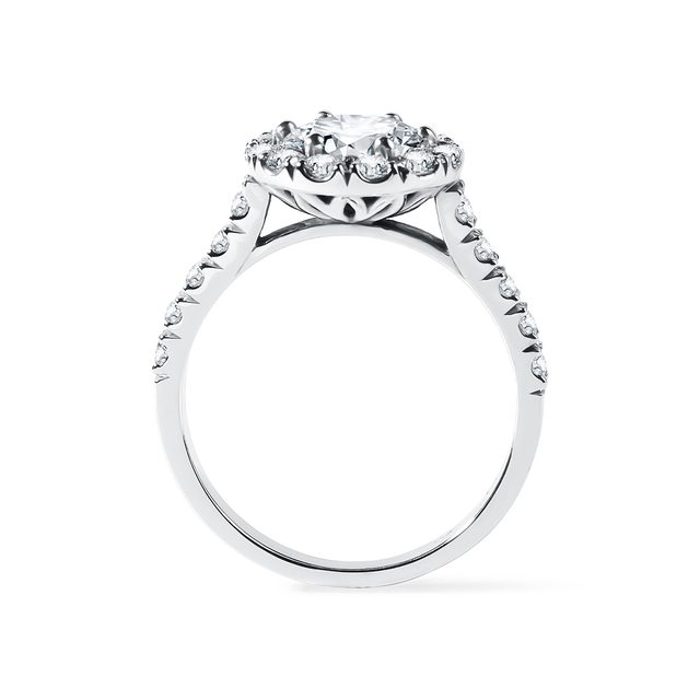 DIAMOND HALO RING IN 14K WHITE GOLD - RINGS WITH LAB-GROWN DIAMONDS - 