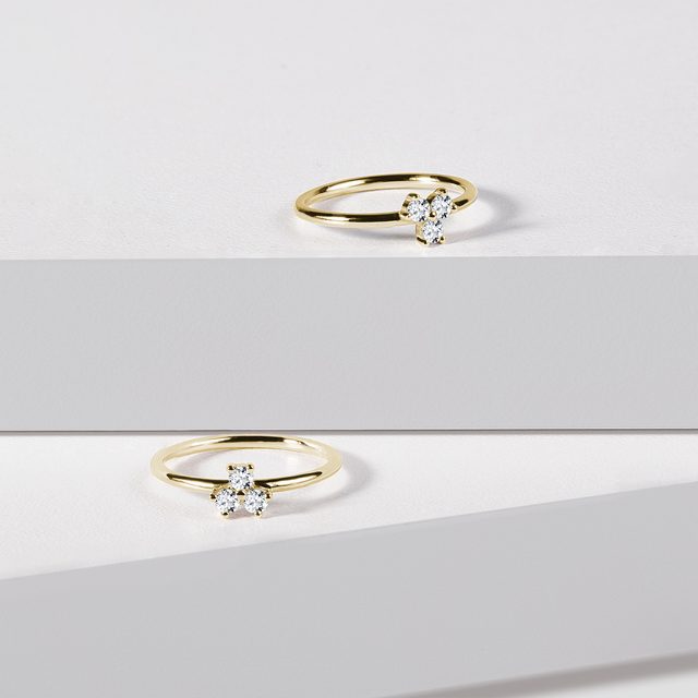 Modern Gold Ring with Brilliants | KLENOTA