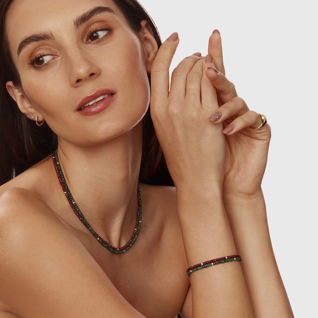 RUBINARMBAND IN GOLD - MINERALARMBÄNDER - 