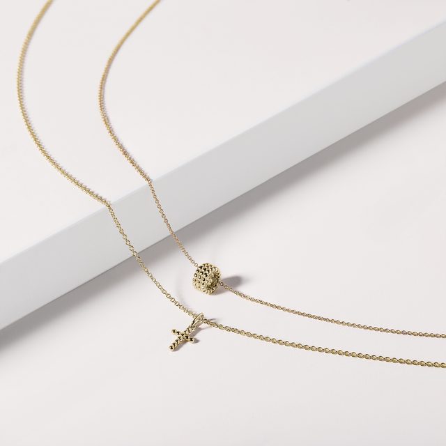 JEMNÝ ZLATÝ PŘÍVĚSEK KŘÍŽEK ZE 14K ZLATA - PŘÍVĚSKY - 