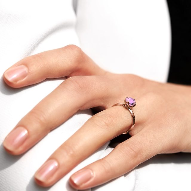 ROSE GOLD 1CT PINK DIAMOND ENGAGEMENT RING - RINGS WITH LAB-GROWN DIAMONDS - 