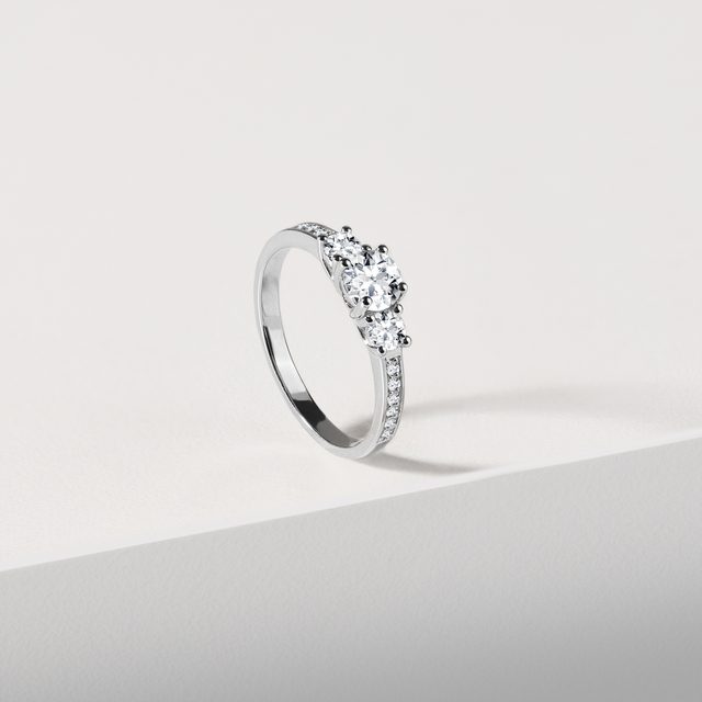 DIAMANT VERLOBUNGSRING AUS 14KT WEISSGOLD - VERLOBUNGSRINGE DIAMANTEN - 