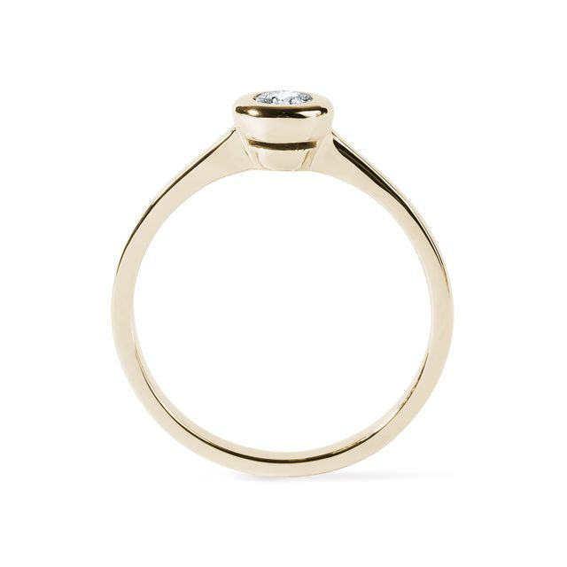 VERLOBUNGSRING MIT DIAMANT IM BRILLANTSCHLIFF IN GELBGOLD - VERLOBUNGSRINGE MIT BRILLANT - 