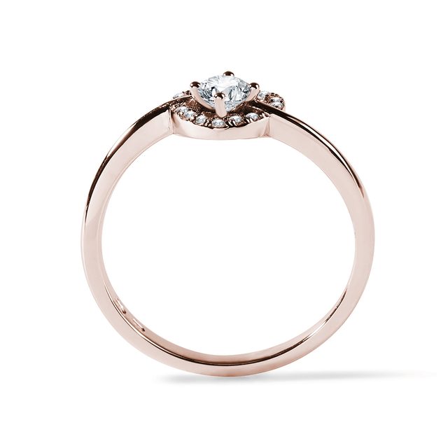 DIAMANT-HERZRING AUS 14K ROSÉGOLD - VERLOBUNGSRINGE DIAMANTEN - 