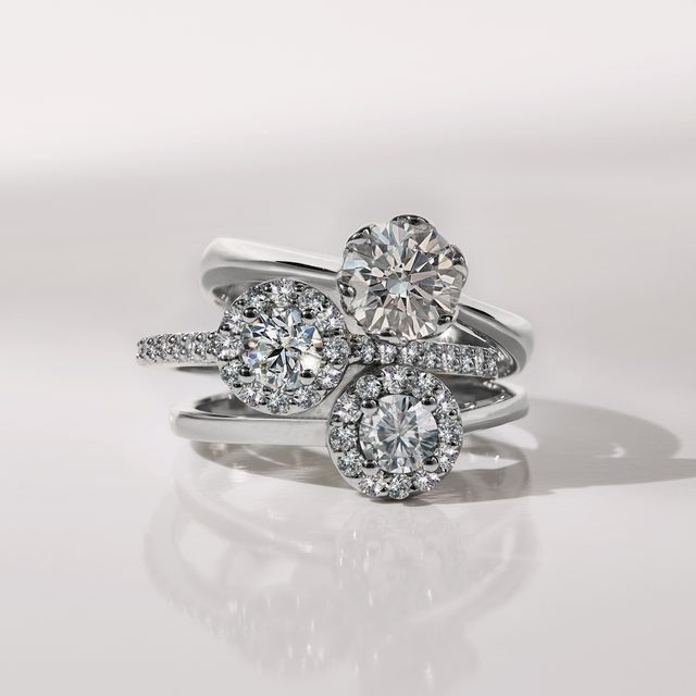 WEISSGOLDENER VERLOBUNGSRING MIT 1 CT DIAMANT - VERLOBUNGSRINGE MIT BRILLANT - 