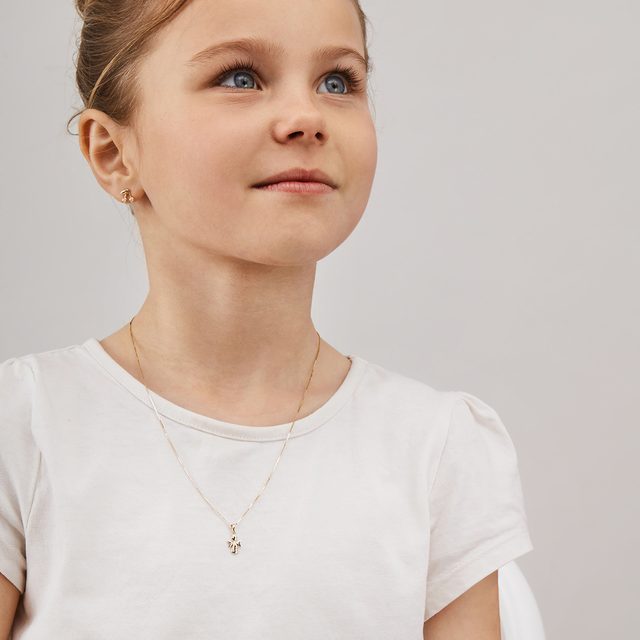 ANHÄNGER MIT KINDERENGEL UND DIAMANT IN ROSÉGOLD - ANHÄNGER - 