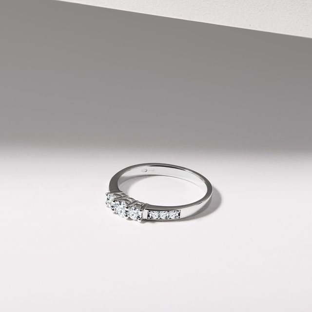 14KT WEISSGOLD RING MIT DIAMANT - VERLOBUNGSRINGE DIAMANTEN - 