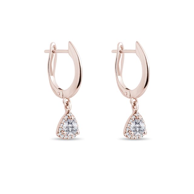 TRILLION CUT DIAMOND EARRINGS IN YELLOW GOLD - DIAMOND EARRINGS - 