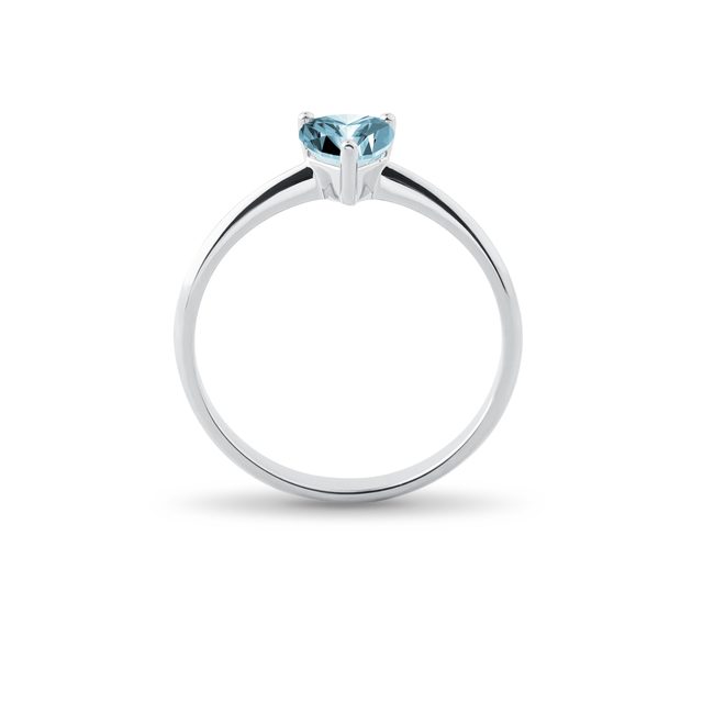 BAGUE AVEC TOPAZE TAILLE CŒUR EN OR BLANC - BAGUES EN TOPAZE - 