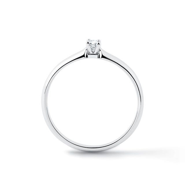 PRSTEN Z BÍLÉHO ZLATA S BRILIANTEM - ZÁSNUBNÍ PRSTENY S BRILIANTEM - 