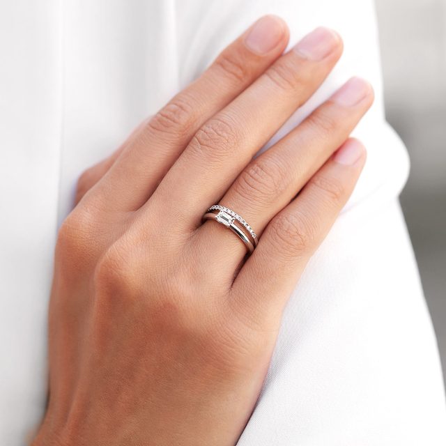 RING AUS 14K WEISSGOLD MIT LABORDIAMANT - RINGE MIT LAB GROWN DIAMANTEN - 