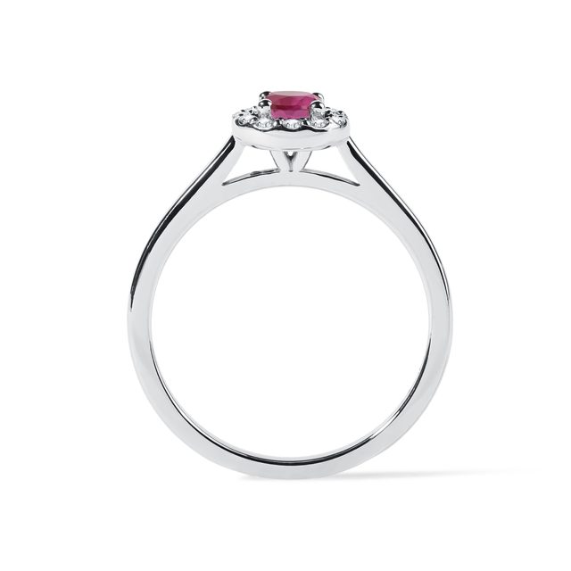 BAGUE EN OR BLANC AVEC TOURMALINE ROSE ET DIAMANT - BAGUES EN TOURMALINE - 