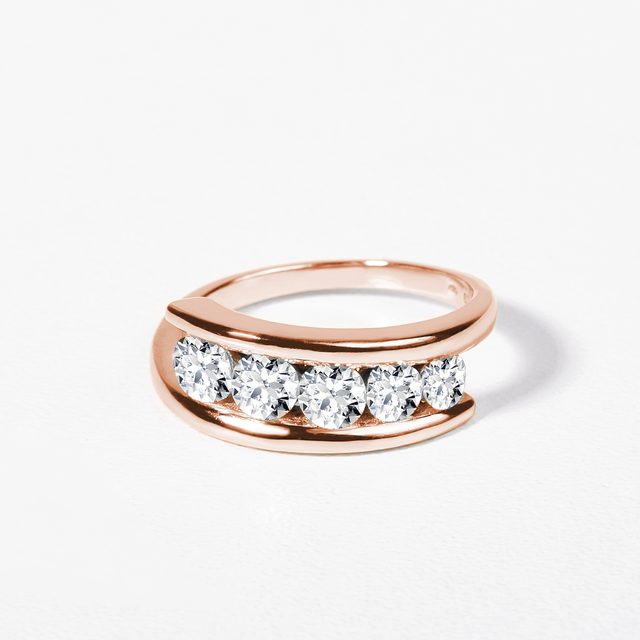 DIAMOND STATEMENT RING IN ROSE GOLD - WOMEN'S WEDDING RINGS - 