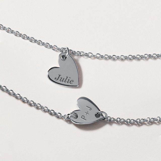 MINIMALIST HEART PENDANT IN 14K WHITE GOLD - WHITE GOLD NECKLACES - 