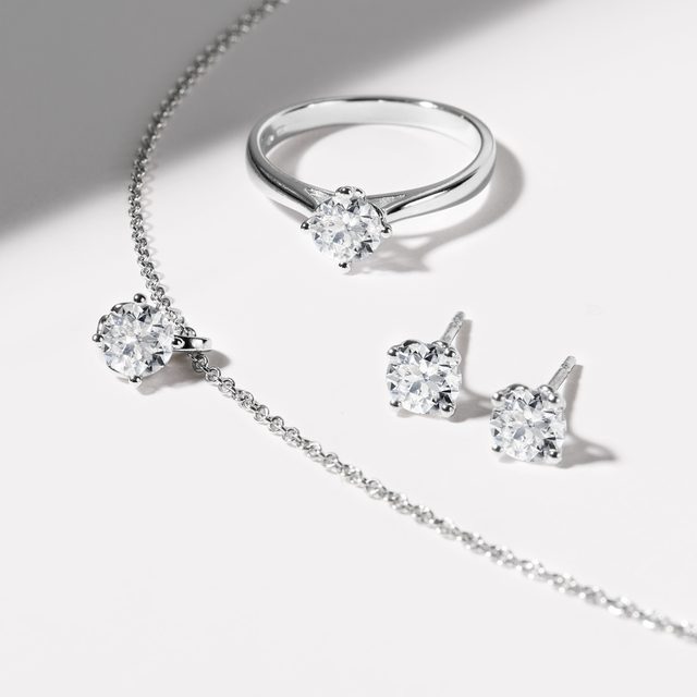 HALF CARAT LAB GROWN DIAMOND WHITE GOLD NECKLACE - DIAMOND JEWELRY - 