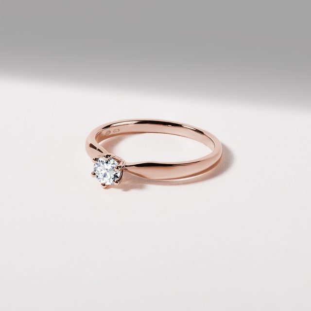 VERLOBUNGSRING MIT BRILLANT IN ROSÉGOLD - VERLOBUNGSRINGE MIT BRILLANT - 