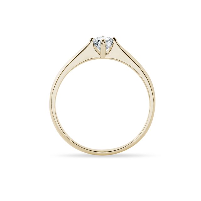 BAGUE MINIMALISTE EN OR JAUNE AVEC DIAMANT - TAILLE BRILLANT - 