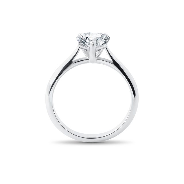 PIERŚCIONEK Z 1,0 KT DIAMENTEM LABORATORYJNYM W KSZTAŁCIE SERCA W BIAŁYM ZŁOCIE - PIERŚCIONKI Z LAB GROWN DIAMENTAMI - 