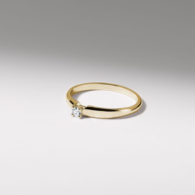 ZLATÝ PRSTEŇ S BRILIANTOM - ZÁSNUBNÉ PRSTENE S BRILIANTOM - 