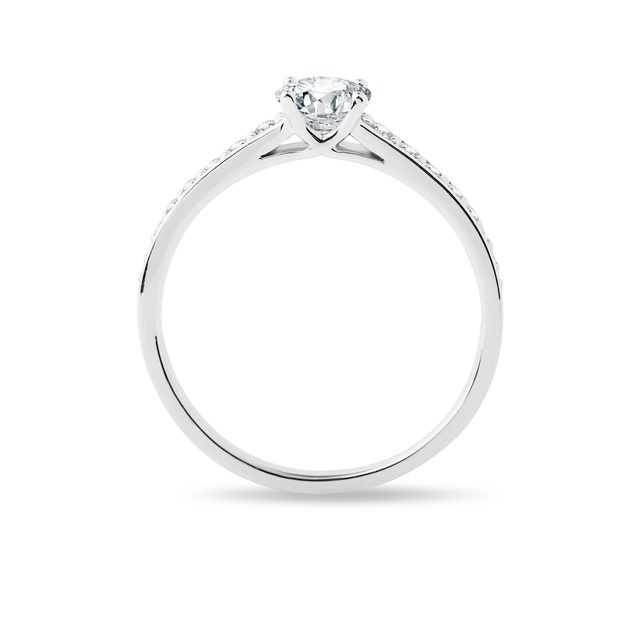 VERLOBUNGSRING AUS 14KT WEISSGOLD MIT 0,5 CT DIAMANT - VERLOBUNGSRINGE DIAMANTEN - 