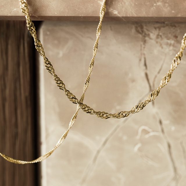 SPIRÁLOVITĚ ZATOČENÝ ŘETÍZEK TYPU SINGAPUR ZE ŽLUTÉHO ZLATA - ZLATÉ ŘETÍZKY - 