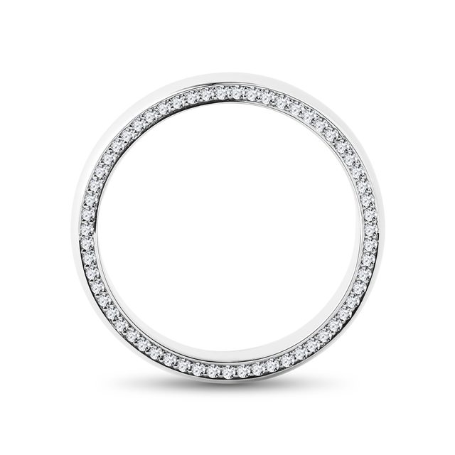 MEN'S MODERN WHITE GOLD WEDDING BAND WITH DIAMONDS - RINGS FOR HIM - 