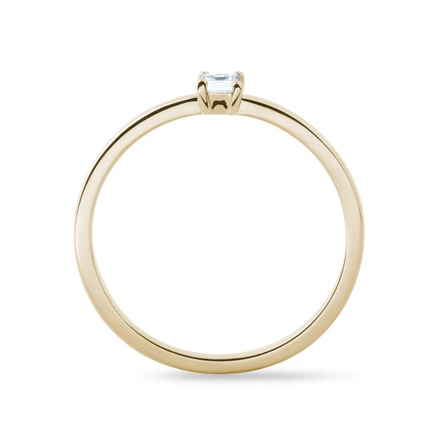 BAGUE EN OR ET DIAMANT ÉMERAUDE - BAGUES DE FIANÇAILLES EN DIAMANT - 