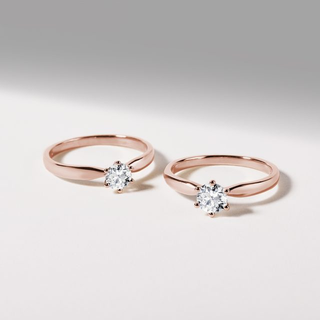 VERLOBUNGSRING MIT 0,5 CT DIAMANT AUS ROSÉGOLD - VERLOBUNGSRINGE MIT BRILLANT - 