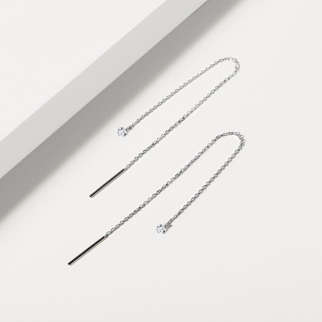 OHRRINGE AUS WEISSGOLD MIT LABORDIAMANTEN - OHRRINGE DIAMANT - 