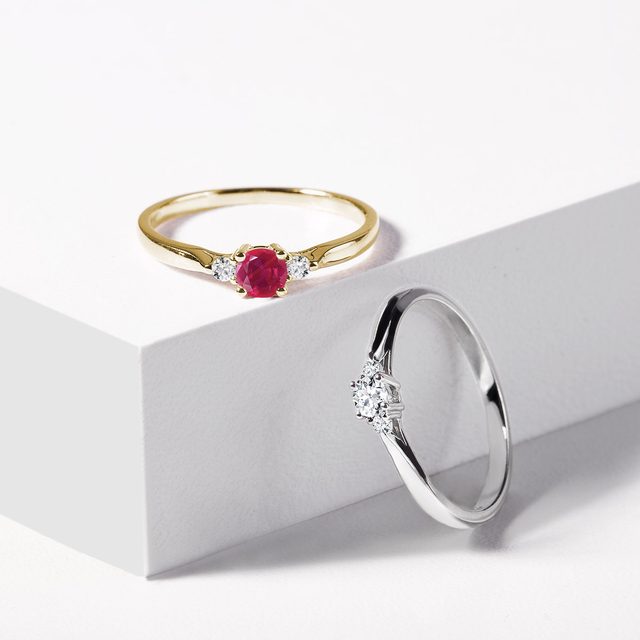 VERLOBUNGSRING MIT DIAMANT IN GOLD - VERLOBUNGSRINGE DIAMANTEN - 