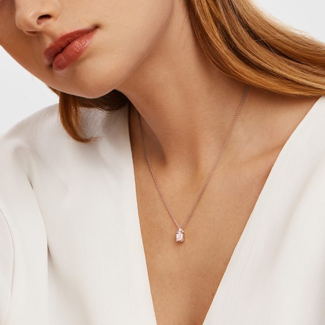 HALSKETTE MIT MORGANIT IN 14 KT ROSÉGOLD - KETTEN MIT MORGANIT - 