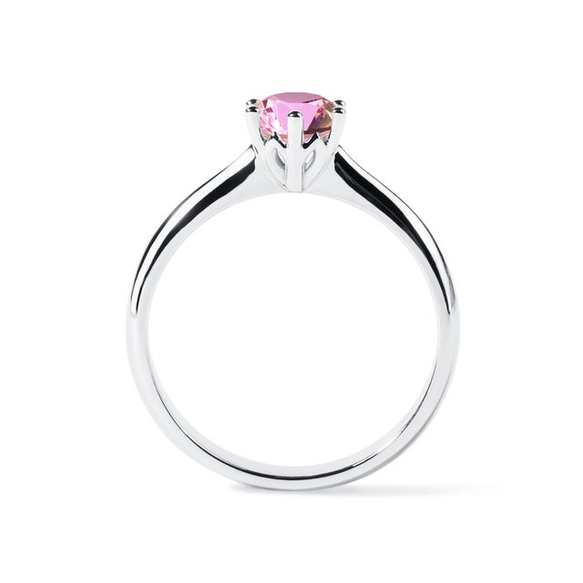 WHITE GOLD PINK DIAMOND ENGAGEMENT RING - RINGS WITH LAB-GROWN DIAMONDS - 