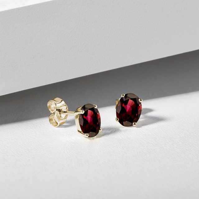 GRANATSCHMUCK IN 14-KARÄTIGEM GELBGOLD - SCHMUCK SETS EDELSTEINE - 