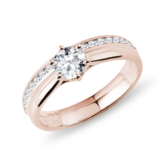 ENGAGEMENT AND WEDDING RING IN ROSE GOLD - ENGAGEMENT AND BRIDAL RING SETS - 
