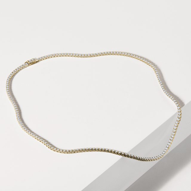 TENNISKETTE MIT LABORDIAMANTEN IN GELBGOLD - KETTEN MIT DIAMANTEN - 