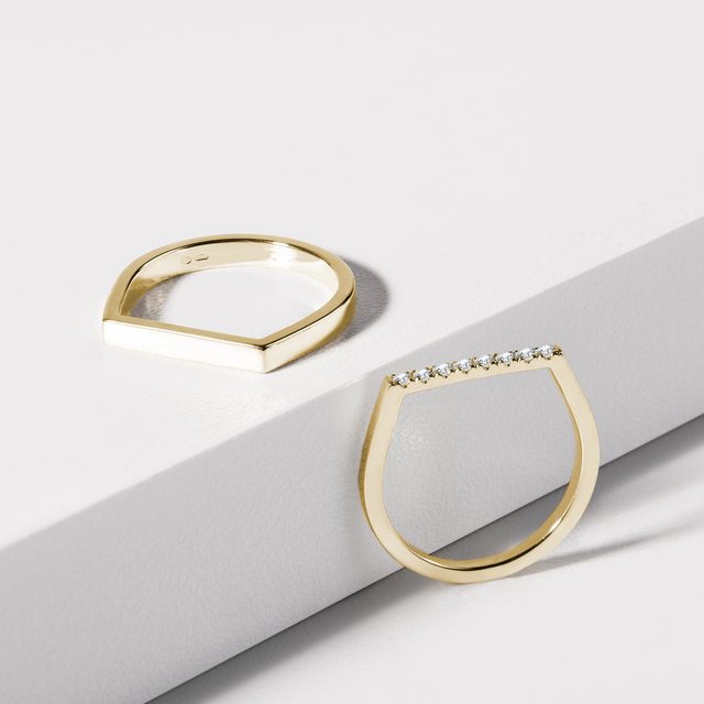 GOLDENER RING MIT GLATTER OBERFLÄCHE - RINGE GELBGOLD - 