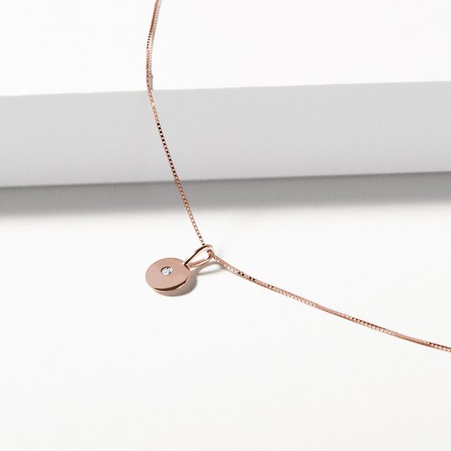 GOLDENE HALSKETTE MIT DIAMANT - KETTEN MIT DIAMANTEN - 