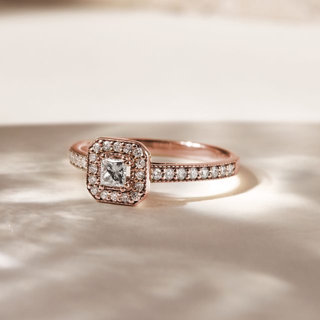 DIAMANTVERLOBUNGSRING IN ROSÉGOLD - VERLOBUNGSRINGE DIAMANTEN - 