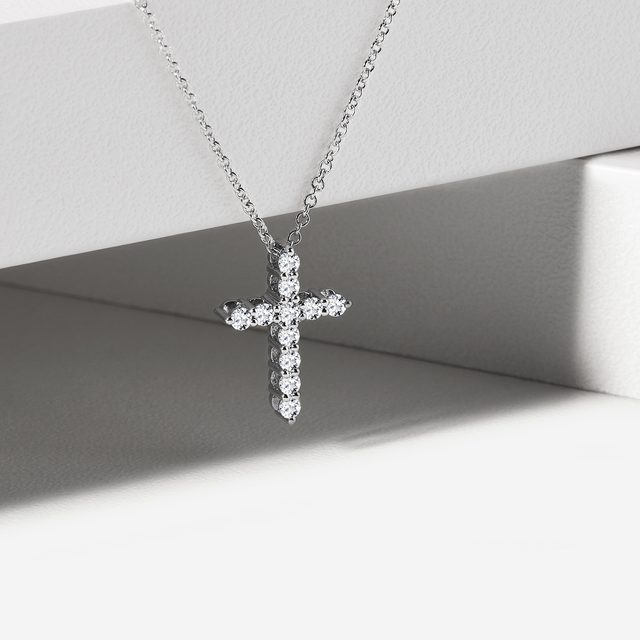 DIAMANTKREUZ IN WEISSGOLD - KETTEN MIT DIAMANTEN - 