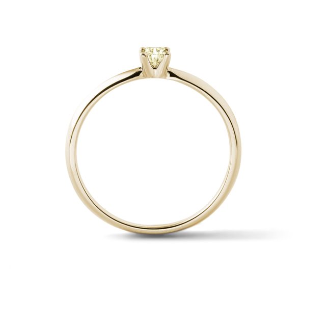 RING WITH YELLOW DIAMOND IN 14K YELLOW GOLD - FANCY DIAMOND ENGAGEMENT RINGS - 