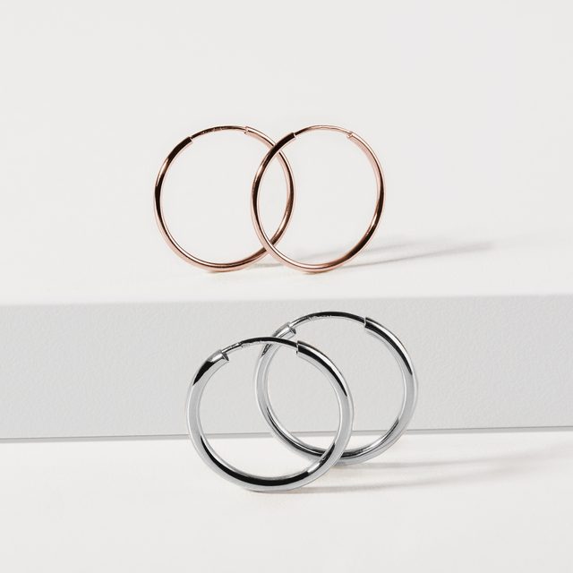 OHRRINGE AUS ROSÉGOLD, 2 CM - OHRRINGE ROSÉGOLD - 