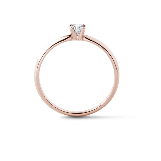 WUNDERSCHÖNER VERLOBUNGSRING MIT DIAMANT IN ROSÉGOLD - VERLOBUNGSRINGE MIT BRILLANT - 