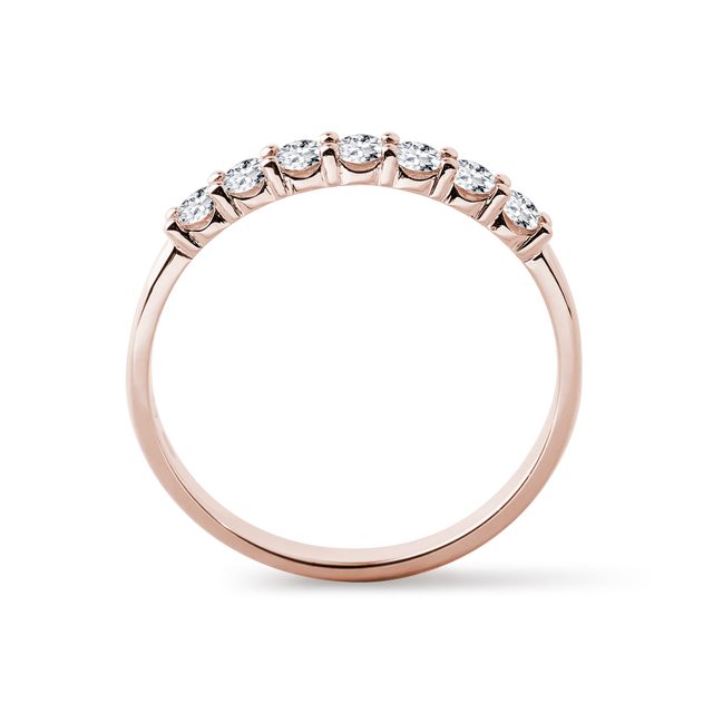 DIAMANTOVÝ PRSTEŇ Z RUŽOVÉHO ZLATA - SVADOBNÉ OBRÚČKY DÁMSKE - 